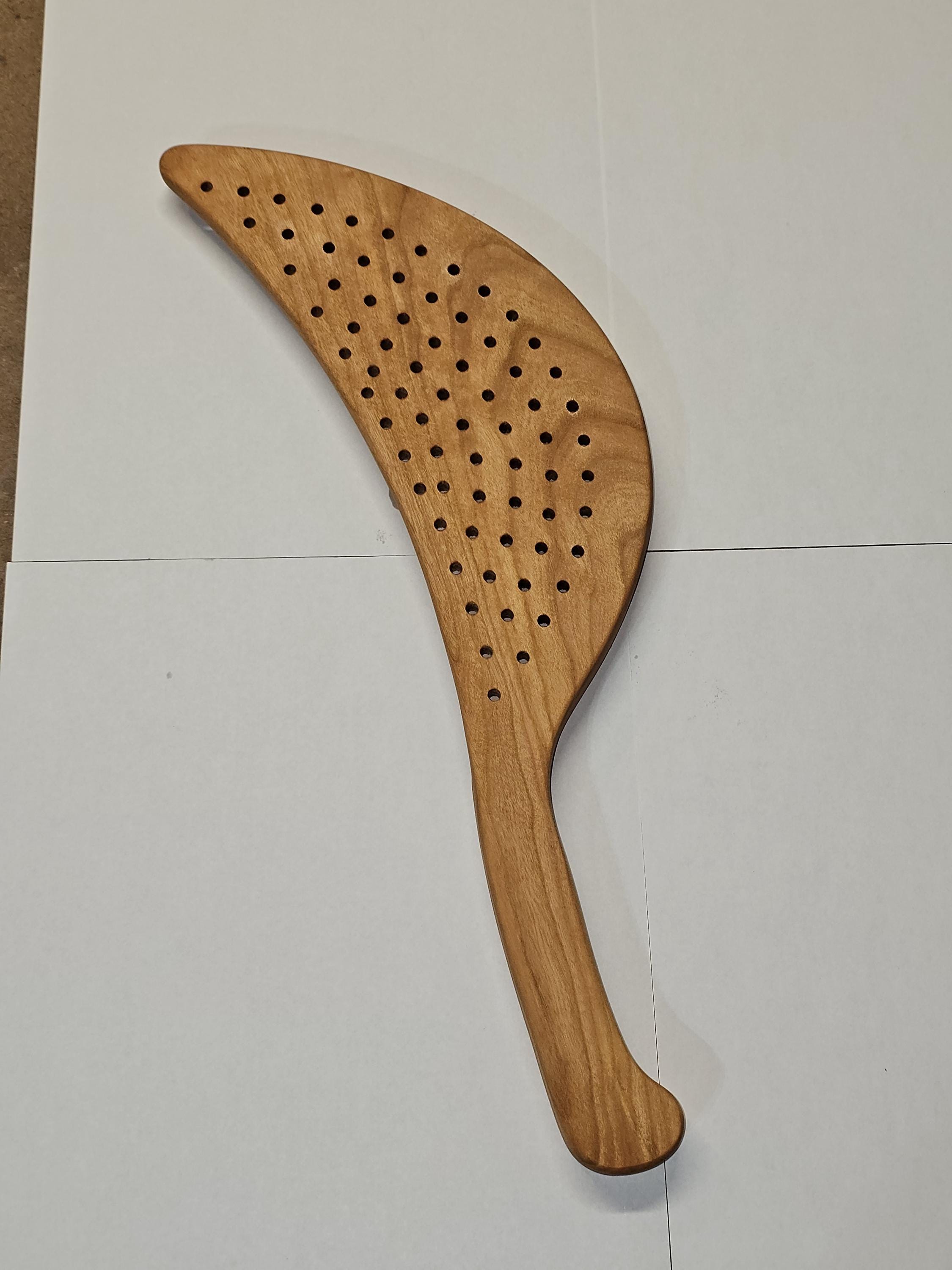 Wooden Pot Strainer Template – DIY Kitchen Tool Woodworking Plan PDF – alternate angle