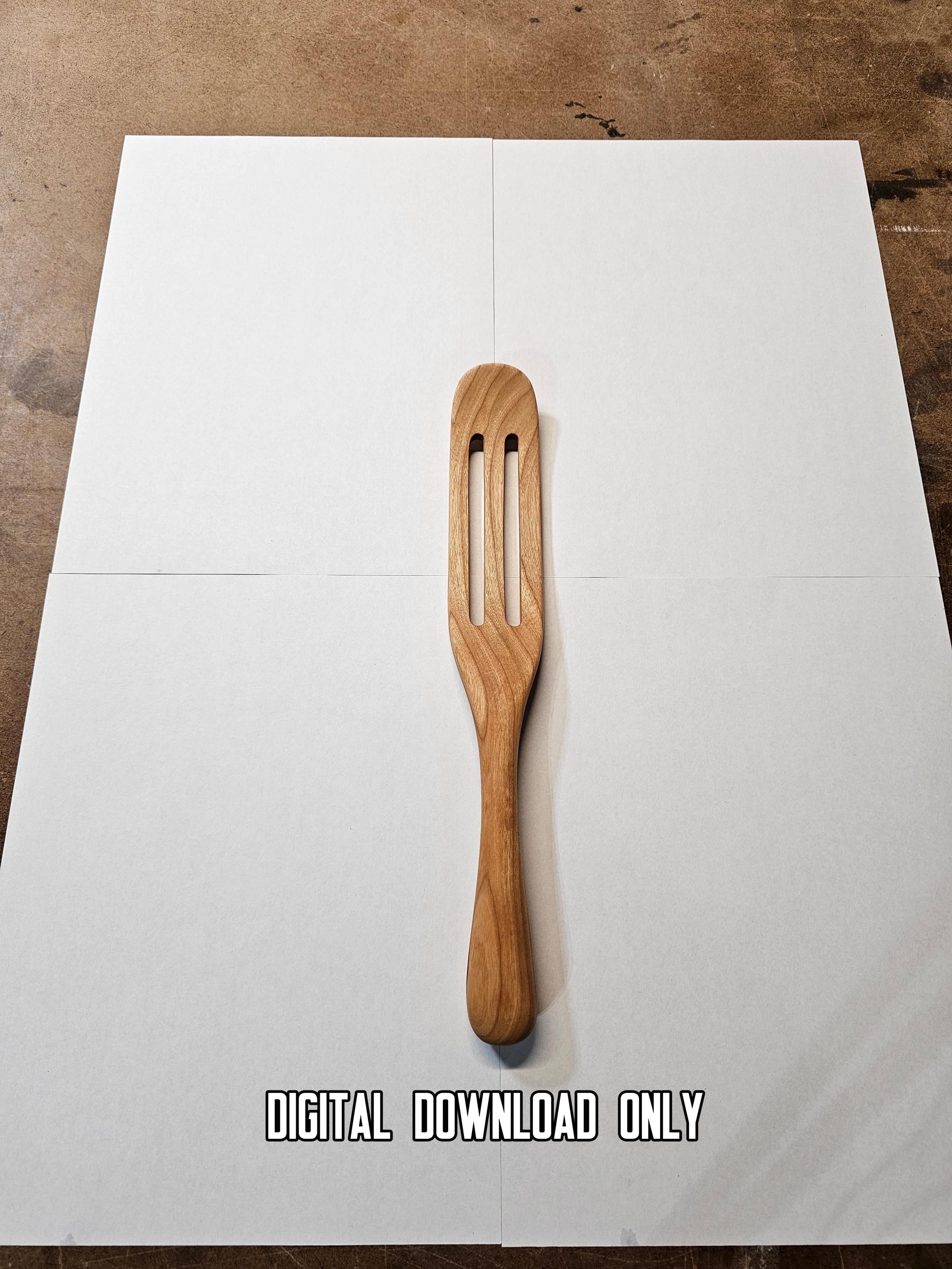 Wooden Slotted Spurtle Template – DIY Woodworking Plan PDF – finished wood project photo