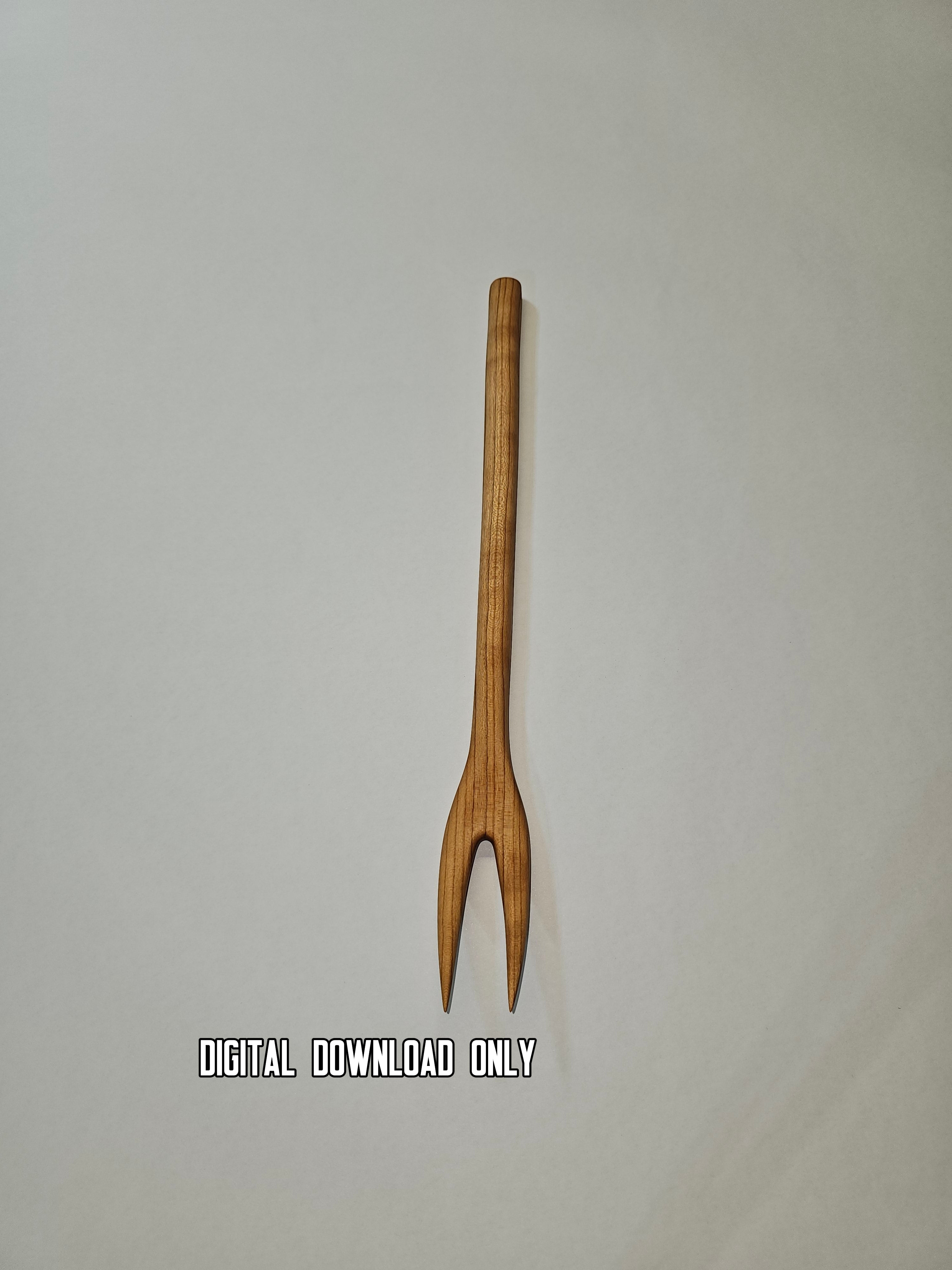 Wooden Carving Fork Template – DIY Woodworking Plan PDF – finished wood project photo