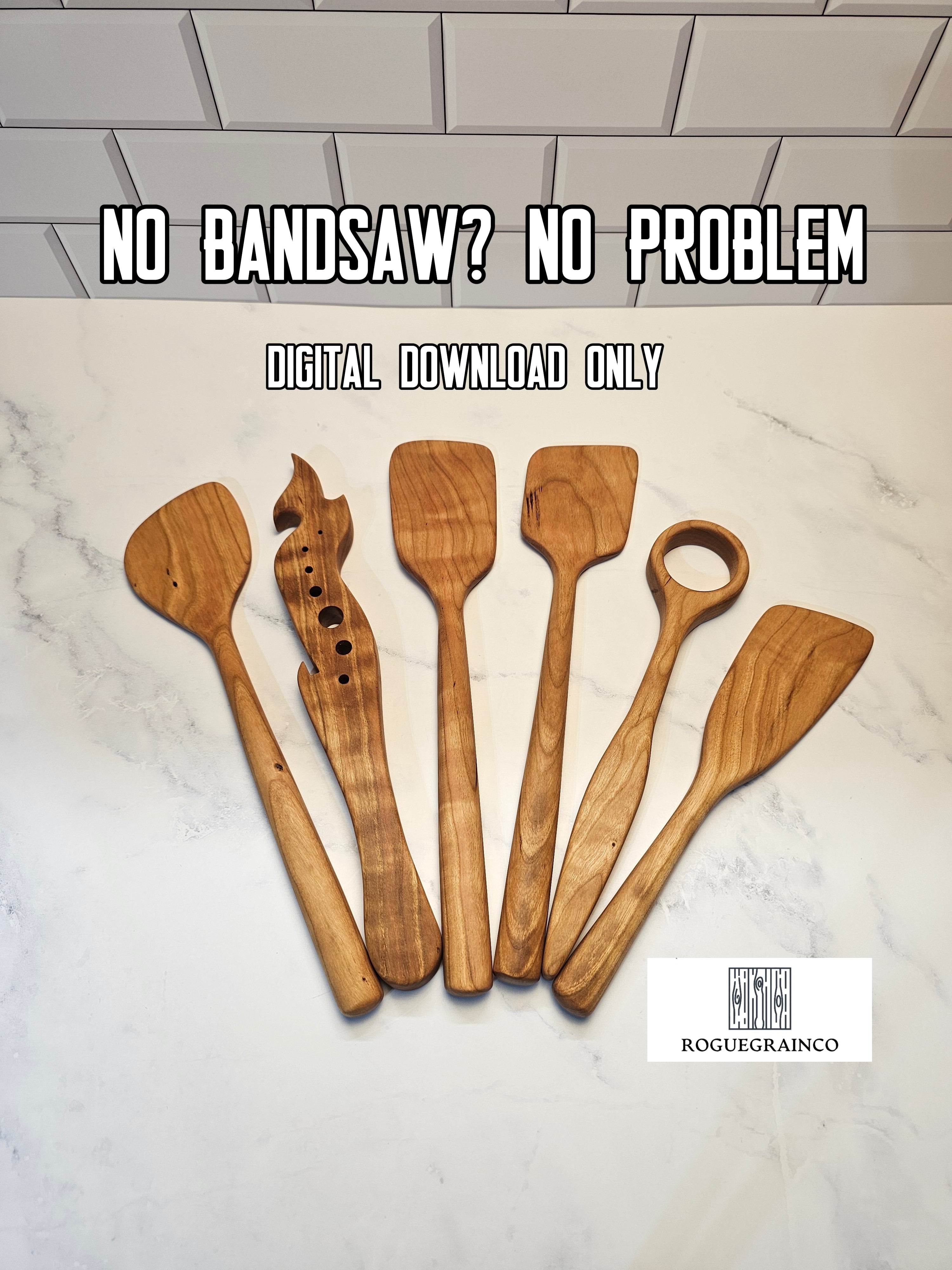 Wooden Kitchen Utensil Templates Bundle – Jigsaw-Friendly Plans (PDF Download) – finished wood project photo