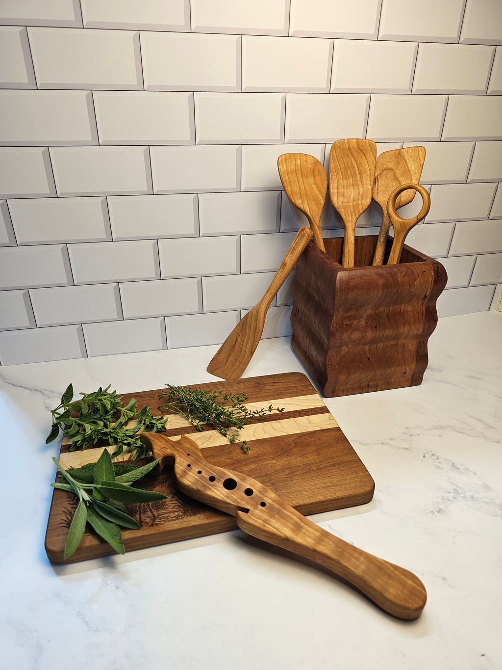 Wooden Kitchen Utensil Templates Bundle – Jigsaw-Friendly Plans (PDF Download) – detail shot
