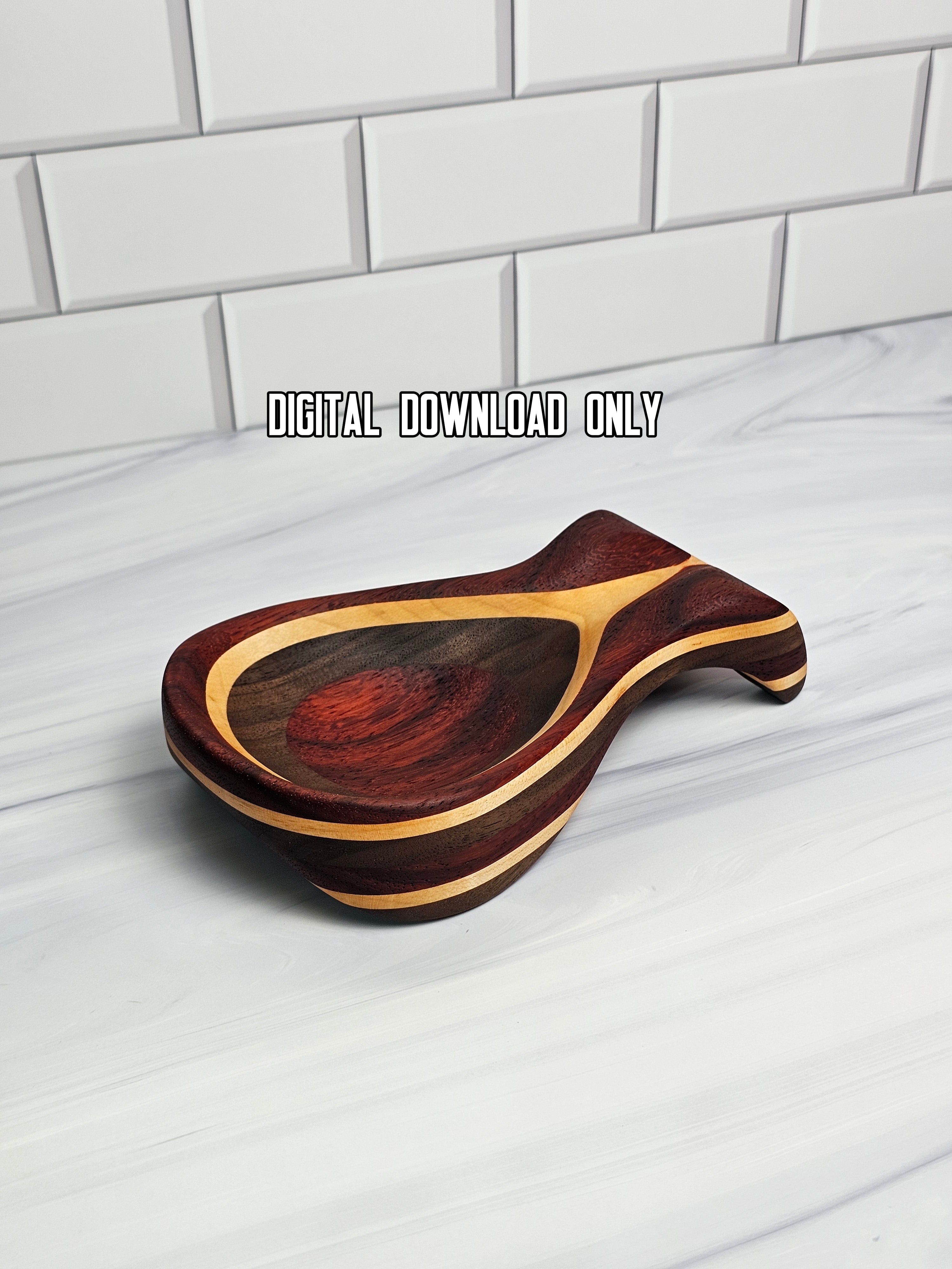 Wooden Spoon Rest Template – Printable PDF Woodworking Plan – finished wood project photo
