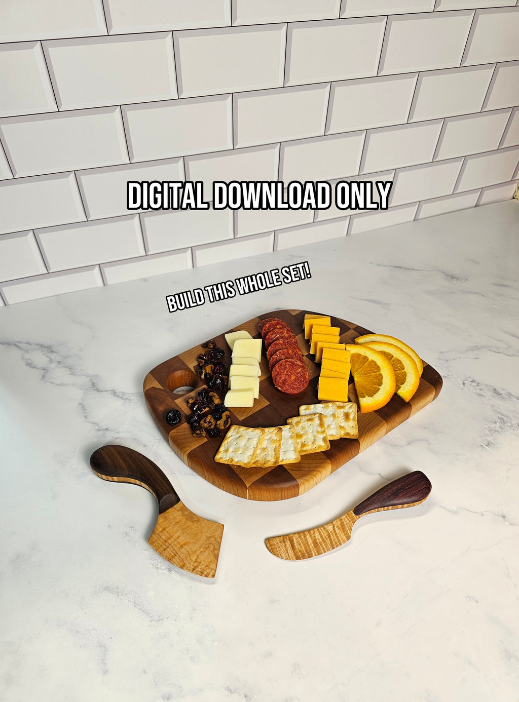 Wooden Cheese Knife, Spreader & Board Plans – 3-Piece PDF Set
