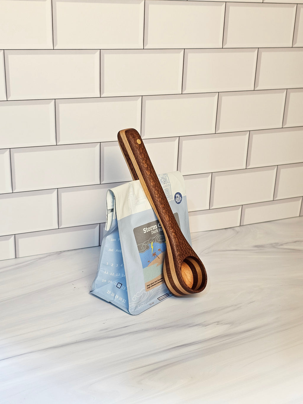 Wooden Coffee Scoop & Bag Clip Template | Printable PDF Woodworking Plans – alternate angle