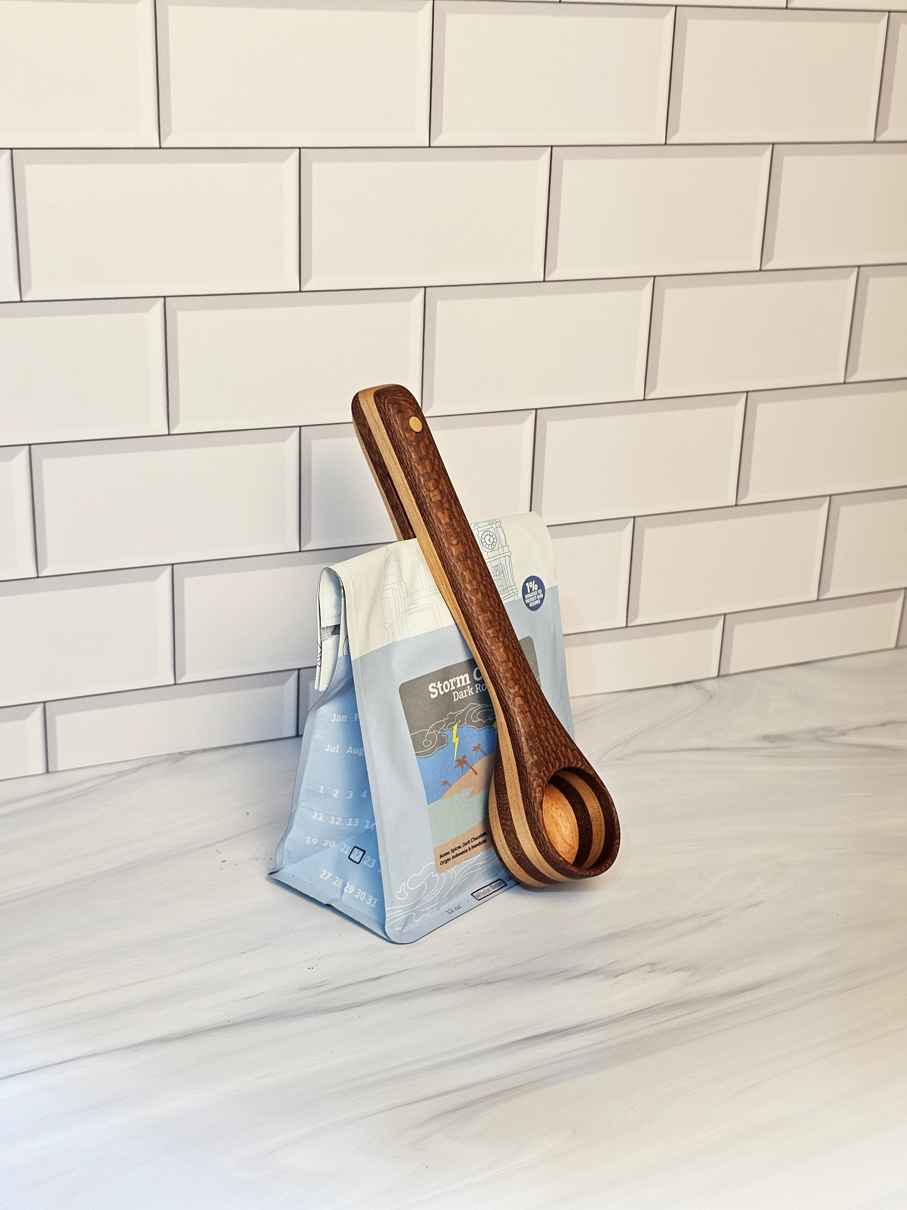 Wooden Coffee Scoop & Bag Clip Template | Printable PDF Woodworking Plans – alternate angle