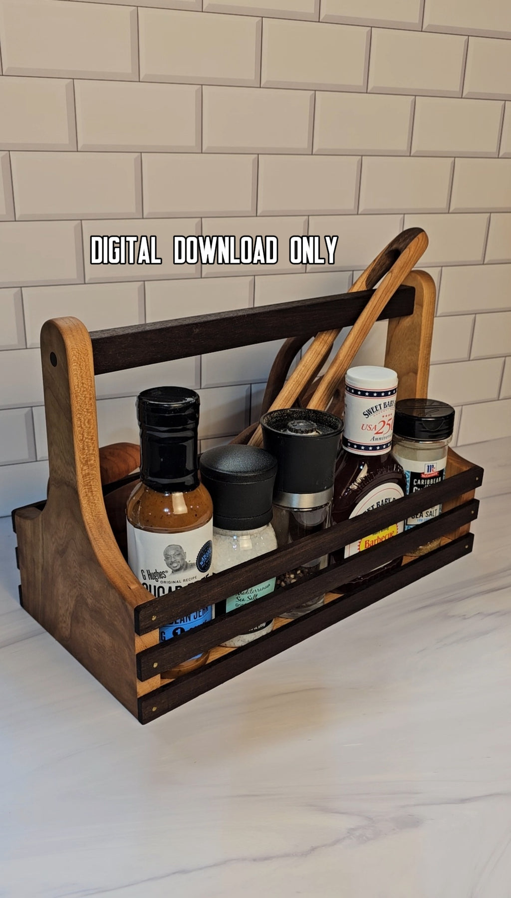 DIY BBQ Caddy Woodworking Plan – Printable Template & Project Guide – alternate angle
