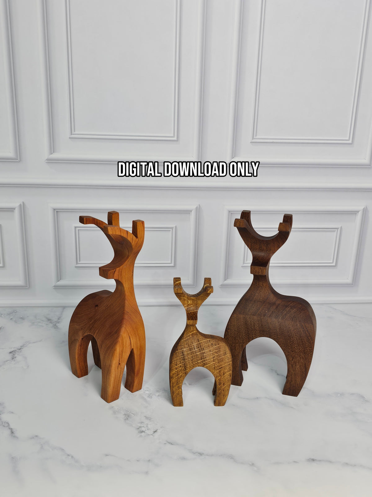 Bandsaw Reindeer Plans & Printable Templates – 3 Designs 2 Sizes (PDF)