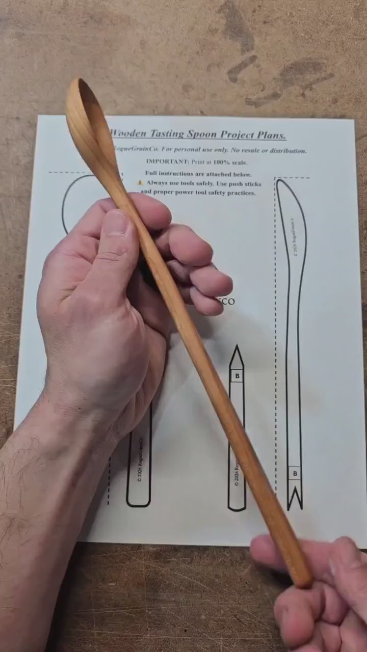 Wooden Tasting Spoon Template – DIY Woodworking Plan PDF