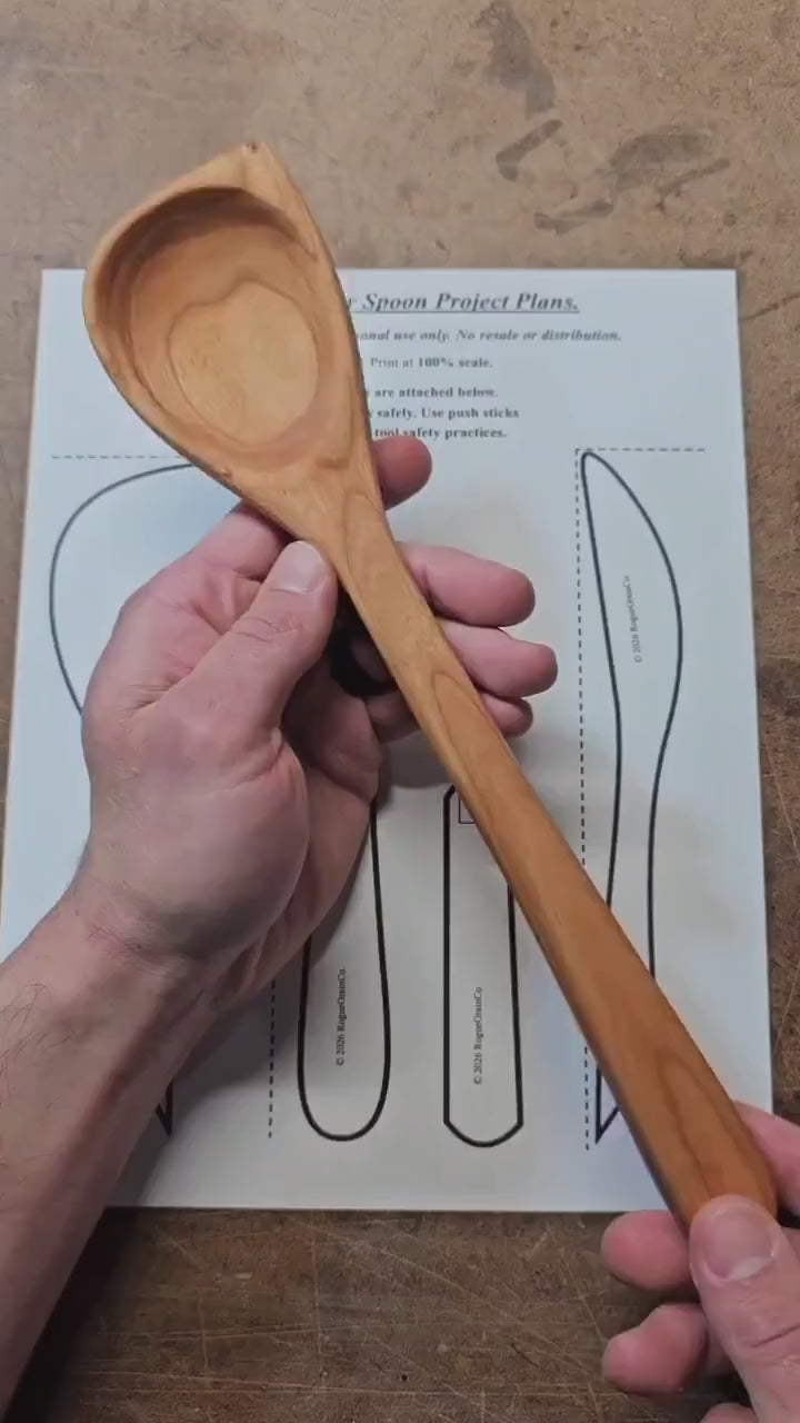 Wooden Scraper Spoon Template – DIY Woodworking Plan PDF