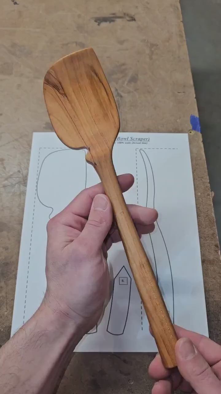 Wooden Bowl Scraper Spatula Template – DIY Woodworking Plan PDF