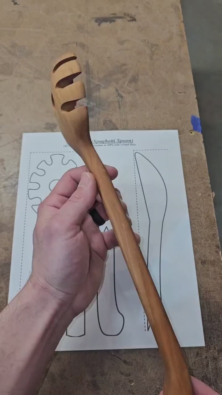 Wooden Spaghetti Spoon Template – DIY Woodworking Plan PDF